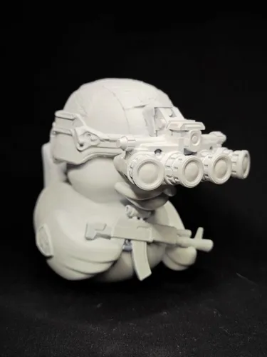 3D фигурка боевой утки солдата (Duck Tac), печать на фотополимерном принтере и покраска