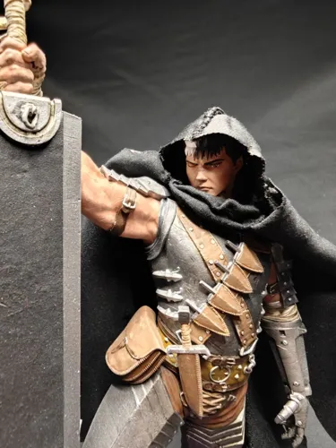Детализированная 3D фигурка Гатса (Guts) из аниме Берсерк (Berserk), профессиональная ручная покраска