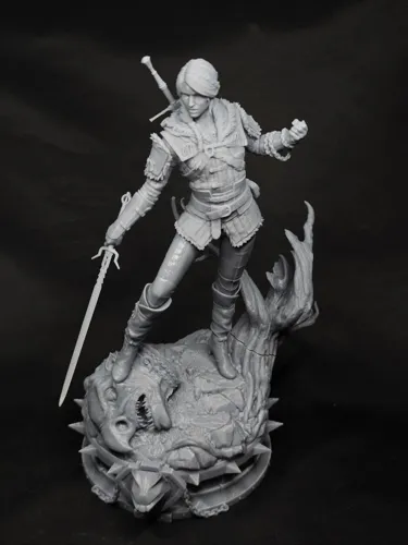 3D статуэтка Цири (Ciri) из вселенной Ведьмак (The Witcher), фотополимерная печать и покраска