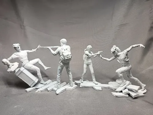 Сюжетная 3D диорама по мотивам The Last of Us (Одни из нас) с Джоэлом и Элли, ручная покраска