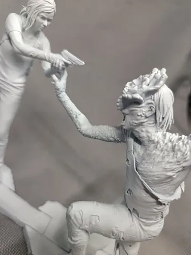 Сюжетная 3D диорама по мотивам The Last of Us (Одни из нас) с Джоэлом и Элли, ручная покраска