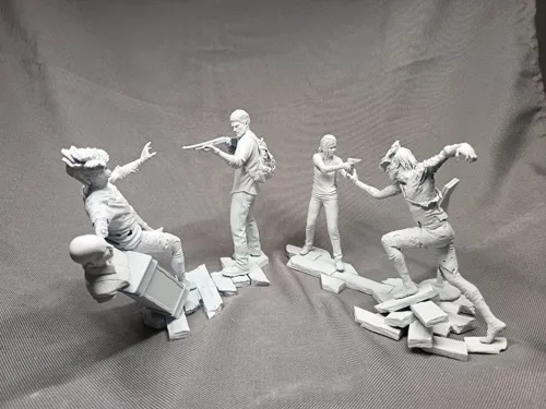 Сюжетная 3D диорама по мотивам The Last of Us (Одни из нас) с Джоэлом и Элли, ручная покраска