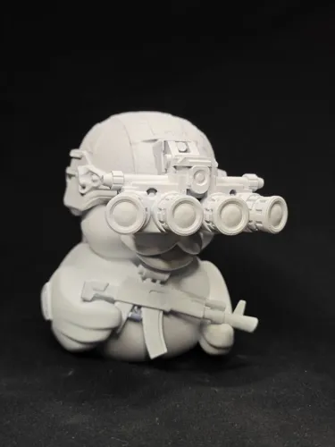3D фигурка боевой утки солдата (Duck Tac), печать на фотополимерном принтере и покраска