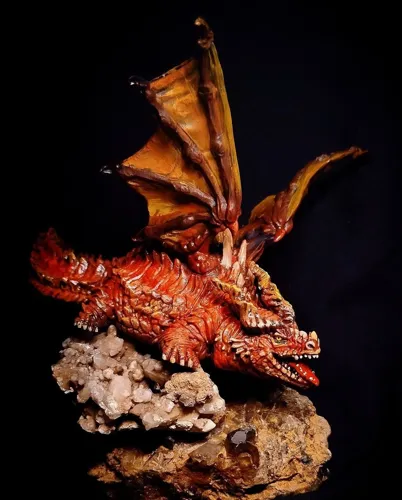 Забавная 3D фигурка толстого дракона (Fat Dragon) для D&D, фотополимерная печать и покраска