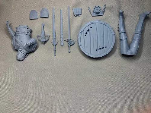 3D статуэтка Геральта (Geralt) в доспехах Школы Кота из Ведьмак 3, ручная роспись