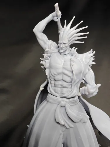 Парная 3D статуэтка Кенпачи Зараки (Kenpachi Zaraki) и Ячиру (Yachiru) из аниме Блич, фотополимерная печать и покраска