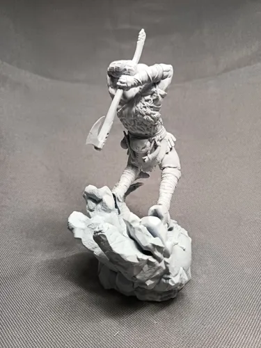 Детализированная 3D статуэтка Кратоса (Kratos) из God of War, ручная роспись татуировок и брони