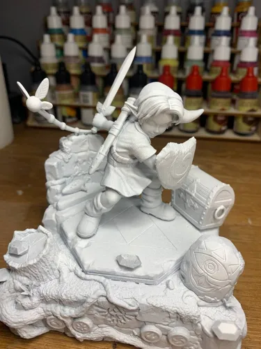 3D фигурка Линка (Link) с Высшим мечом из The Legend of Zelda, фотополимерная печать и роспись