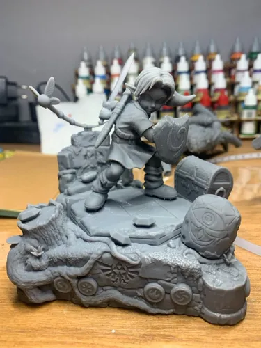 3D фигурка Линка (Link) с Высшим мечом из The Legend of Zelda, фотополимерная печать и роспись