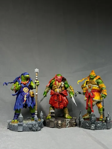 3D фигурка Леонардо (Leonardo) с катанами из Черепашек-ниндзя, ручная покраска