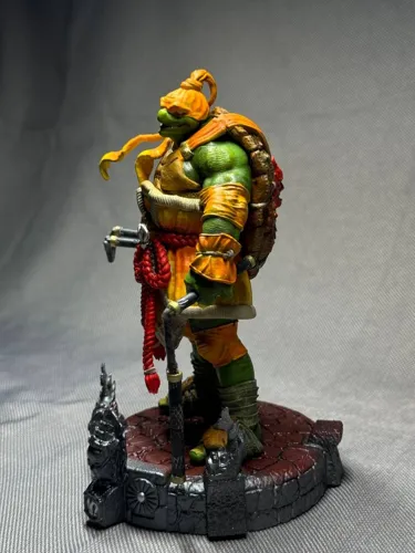 3D фигурка Микеланджело (Michelangelo) с нунчаками из Черепашек-ниндзя, ручная покраска