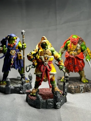 3D фигурка Леонардо (Leonardo) с катанами из Черепашек-ниндзя, ручная покраска