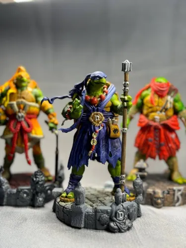 3D фигурка Леонардо (Leonardo) с катанами из Черепашек-ниндзя, ручная покраска