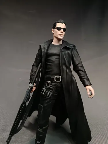 3D фигурка Нео (Neo) из фильма Матрица в плаще, ручная покраска