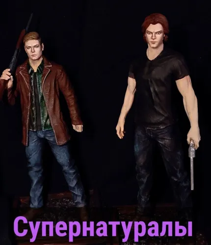 Диорама с братьями Сэмом и Дином Винчестерами из сериала Supernatural (Сверхъестественное), 3D печать