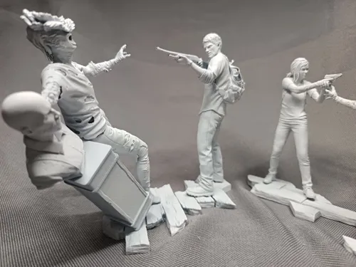 Сюжетная 3D диорама по мотивам The Last of Us (Одни из нас) с Джоэлом и Элли, ручная покраска