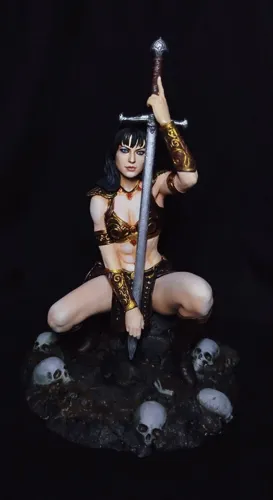 3D статуэтка Зены — королевы воинов (Xena), ручная покраска и детализация доспехов